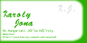 karoly jona business card